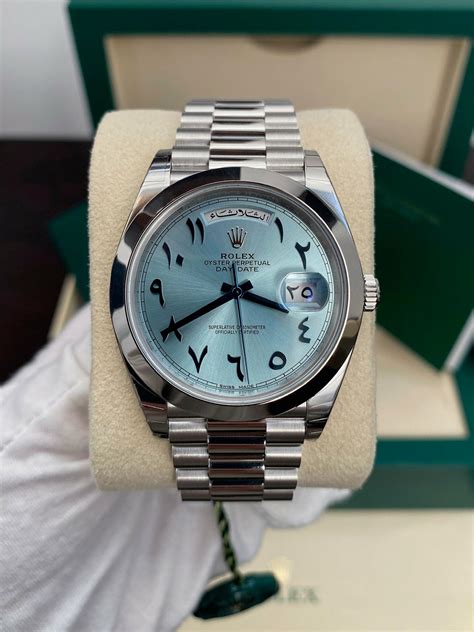 arabic rolex platinum|Rolex arabic face.